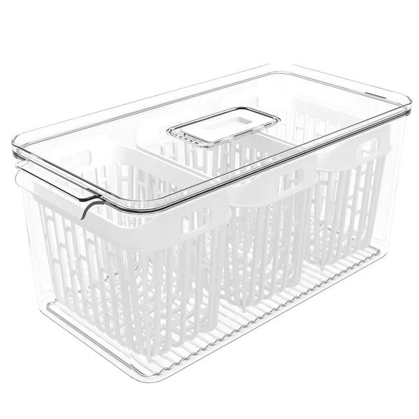 Organizador De Geladeira 6l Com 3 Cestos Plástico Frutas Dry