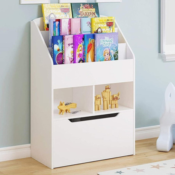 Organizador De Livros Infantil Com Baú Livreiro Kiara 100% Mdf