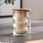 Organizador De Massa Ooni Stack Em Vidro Com Tampa Em Bambu