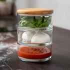 Organizador De Massa Ooni Stack Em Vidro Com Tampa Em Bambu