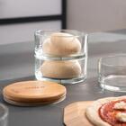 Organizador De Massa Ooni Stack Em Vidro Com Tampa Em Bambu