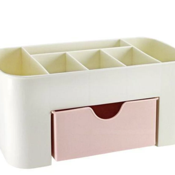 Organizador De Mesa Multifuncional Com 1 Gaveta Rosa - Lifest