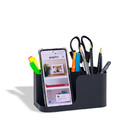 Organizador De Mesa Porta Caneta Celular Em Aço Preto