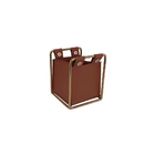 Organizador De Mesa Porta Utensilios Metal E Couro Sintetico