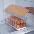 Organizador De Ovos Clear Fresh Tampa De Bambu Martiplast