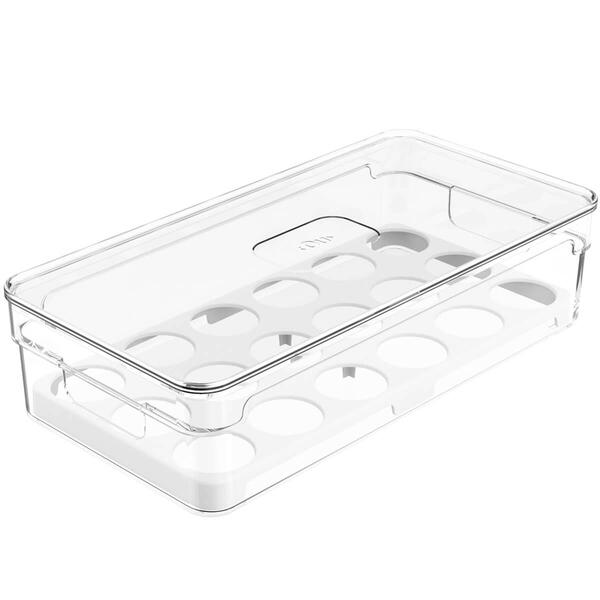 Organizador De Ovos Para Geladeira Empilhável Com Tampa Porta