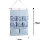 Organizador De Parede Em Poliéster Chevron Com 8 Bolsos - 35x