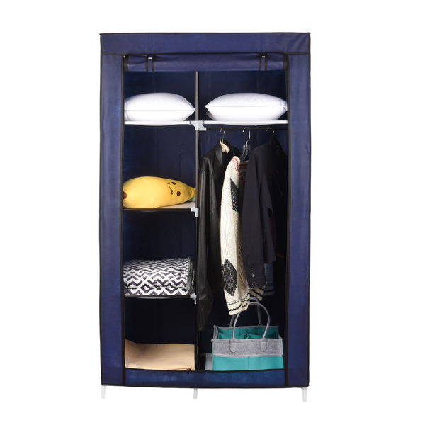 Organizador De Roupa Desmontável Compacto 2 Divisôes Azul