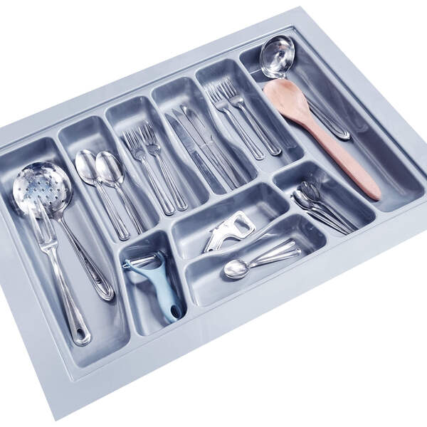 Organizador De Talheres Dt74 Cinza Moldplast