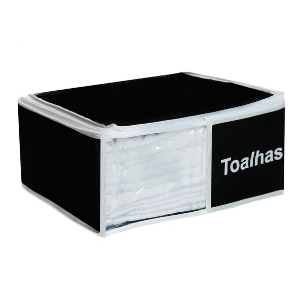 Organizador De Toalhas Vb Home Em Nylon Preto