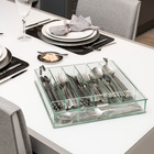 Organizador De Vidro Porta Talheres E Condimentos Com Tampa