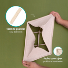 Organizador Dobrável 6 Divisórias Linho Quadrado Off White Oikos