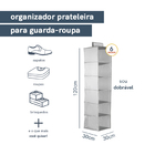 Organizador Dobrável 6 Nichos Tecido Cinza Claro Oikos