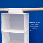 Organizador Dobrável 6 Nichos Tecido Cinza Claro Oikos