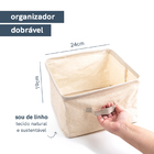 Organizador Dobrável Linho Off White Oikos