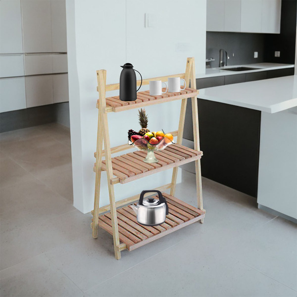 Organizador Estante Multiuso De Madeira Maciça Natural