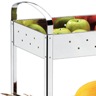 Organizador Fruteira Aço Inox Brinox 3 Prateleiras Rodinhas