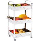 Organizador Fruteira Aço Inox Brinox 3 Prateleiras Rodinhas