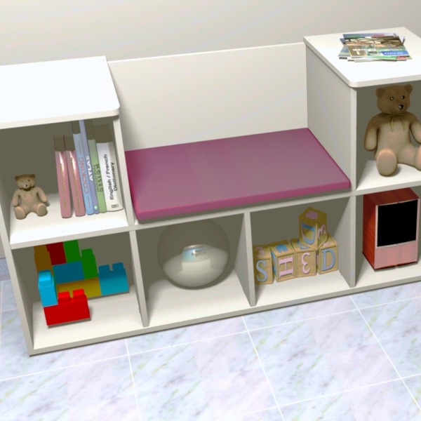 Organizador Infantil Com Assento Naomi 100% Mdf (brinquedos)