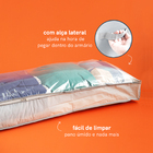 Organizador Multiuso com Puxador Tecido Cinza Claro Oikos