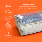 Organizador Multiuso com Puxador Tecido Cinza Claro Oikos