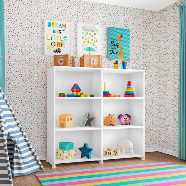 Organizador Multiuso Infantil 6 Nichos Branco Marrocos