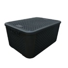 Organizador Multiuso Rattan Preto Nº 4 Com Tampa 42 Litros
