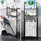 Organizador Para Banheiro Com Cesto - Preto