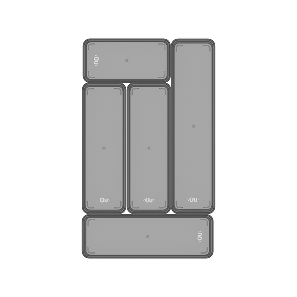 Organizador Plástico 37,5x22,5x5,6cm Clear Fumê 5 peças OU