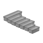 Organizador Plástico 37,5x30x5,6cm Clear Fumê 7 peças OU