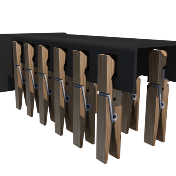 Organizador Preto Para Prendedores Pq Madeira Creative