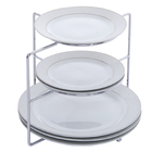 Organizador Suporte De Pratos Cromado Divisor 3 Níveis Rack