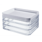 Organizador Trio - Mod 15 9 X 12 3 X 9 4 Cm Cristal Com Branc