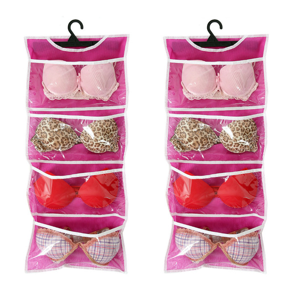 Organizadores De Sutiã De Bojo Para Cabide Rosa - Kit 2unids