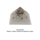 Orgonite Pirâmide 4cm Apatita Azul Elevação Vibracional