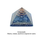 Orgonite Pirâmide 4cm Tranquilidade - Sodalita  Quartzo Azul