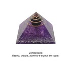 Orgonite Pirâmide 4cm Transmutação Ametista Turmalina Negra