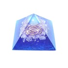 Orgonite Pirâmide Azul Com Pedra Da Lua - Autoconhecimento