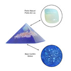 Orgonite Pirâmide Azul Com Pedra Da Lua - Autoconhecimento