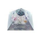 Orgonite Pirâmide Negra Com Hematita, Mix Cristais E Sal Negr