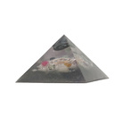 Orgonite Pirâmide Negra Com Hematita, Mix Cristais E Sal Negr