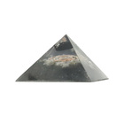Orgonite Pirâmide Negra Com Turmalina E Pirita - Sucesso No T