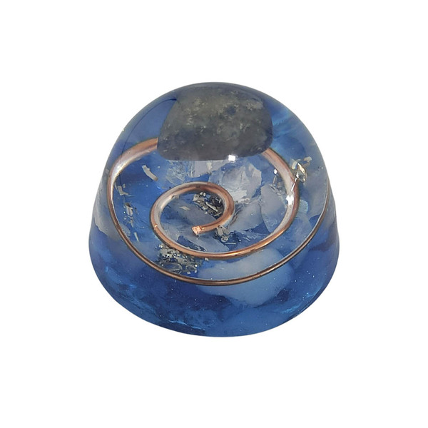 Orgonite Semi-esférico Azul Com Quartzo Azul - Amigos Saúde