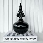 Ornamento Escultura Grande Enfeite Bola Preto De Cerâmica