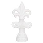 Ornamento Flor De Lis Em Cerâmica Na Cor Branca