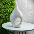 Ornamento Vaso Garrafa Branco Perolado Médio De Cerâmica