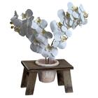 Orquídea Artificial Branca 4 Unidades Para Arranjos Florais S