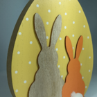 Ovo Decorativo De Madeira Laranja 19cm - Md628