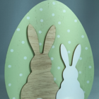 Ovo Decorativo De Madeira Verde 14cm - Md612