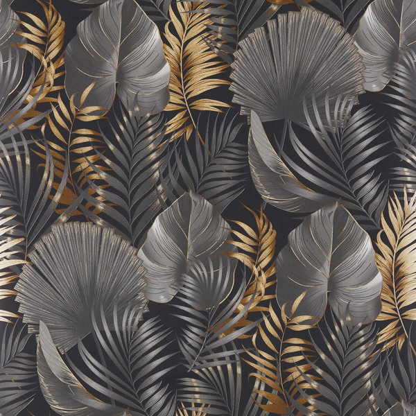 Papel de Parede Folha Pto Dourado Rash 10M